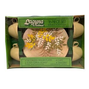 Laguna Melmac 16 Pc Dinnerware Set Four Service Floral Design Dishwasher Safe
